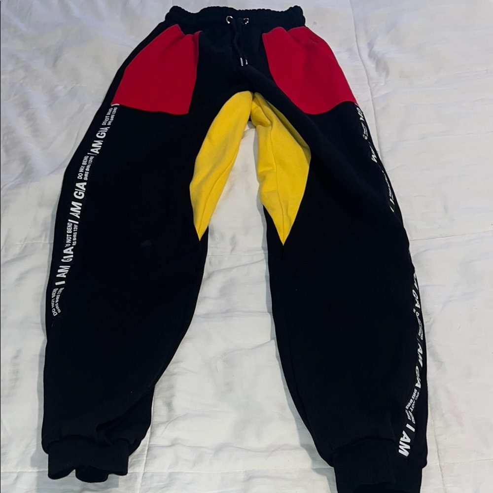 I.AM.GIA Red, Yellow, and Black Joggers